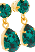 Mini Drop Earrings, 18k Gold-Plated Brass & Swarovski Crystals